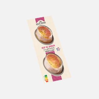 œufs pochés au jambon