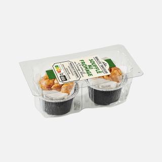 Photo des deux soufflés au fromage dans leur packaging