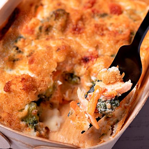 Gratin deux saumons
